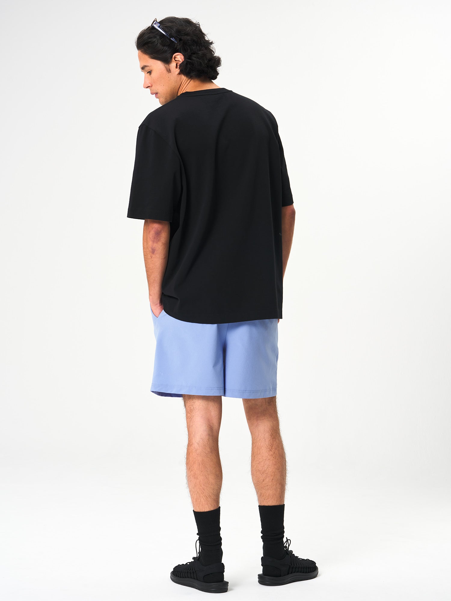pinqponq-Active-Shorts-Pool-Blue-model-back