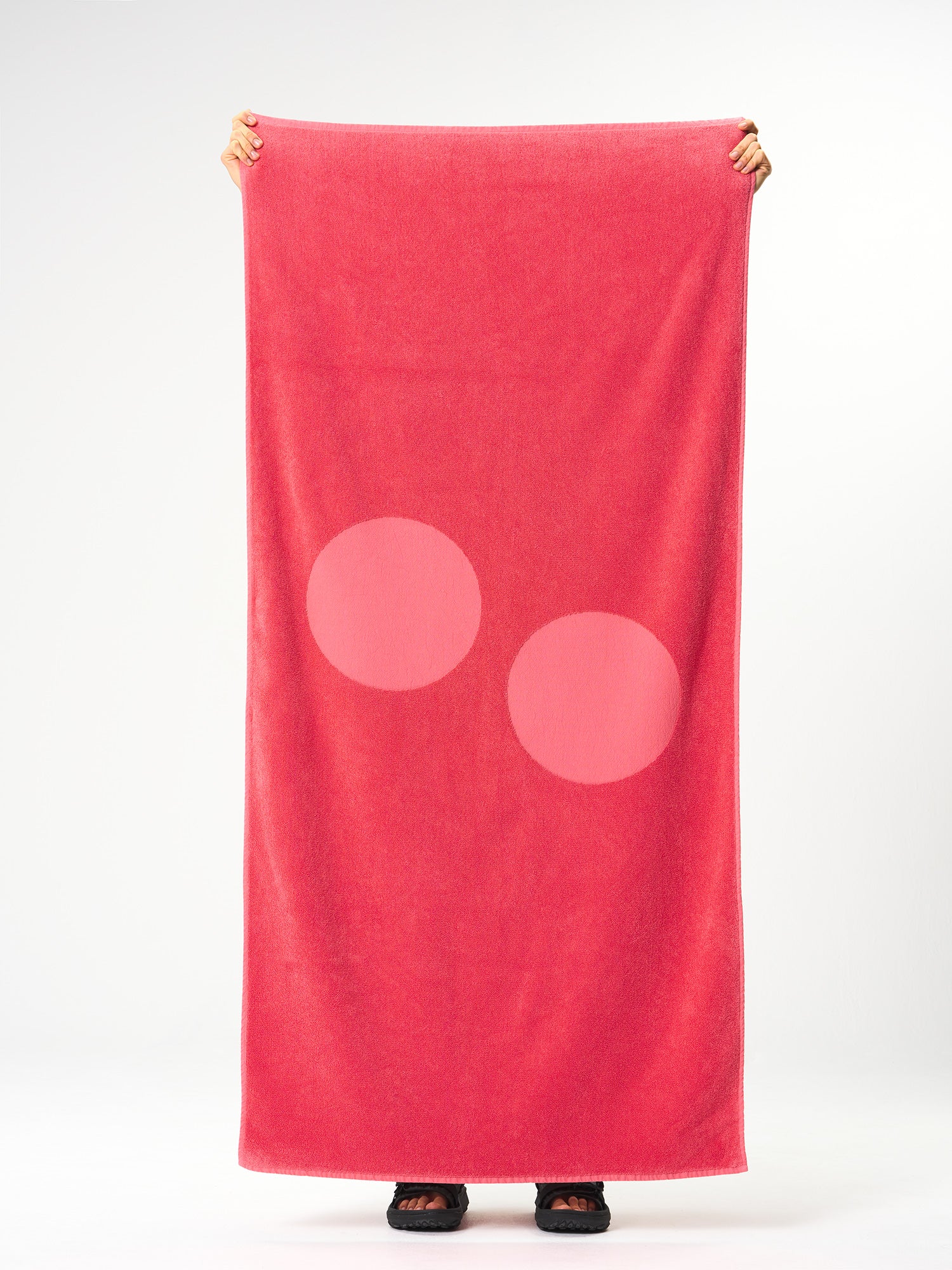 pinqponq-Beach-Towel-Watermelon-Pink-model-front