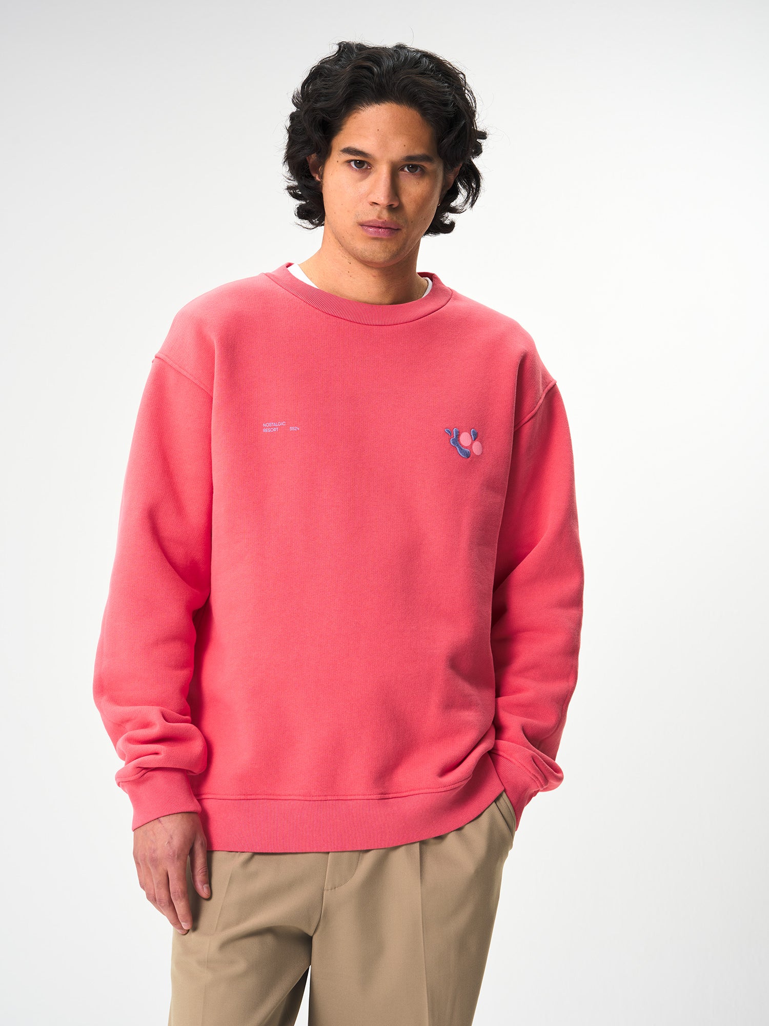 Pink Buy Sweat Shirt Pink Seaside Corded Embroidered Sweatshirt