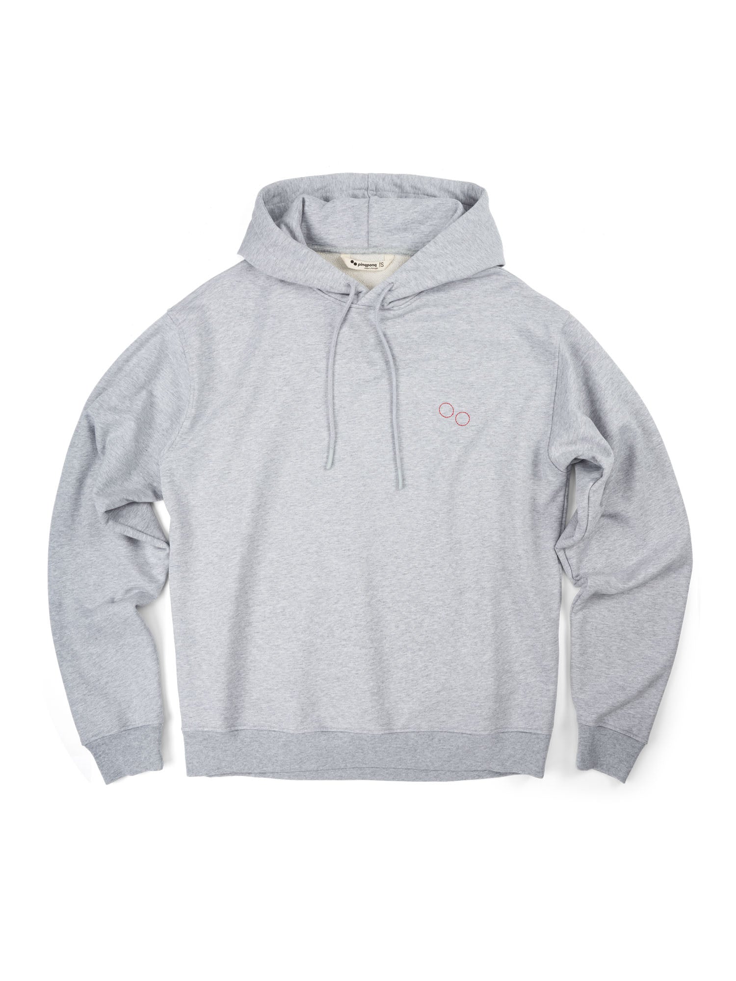pinqponq-Hoodie-Unisex-Grey-Melange-Pelle-Cass-Tennis-front