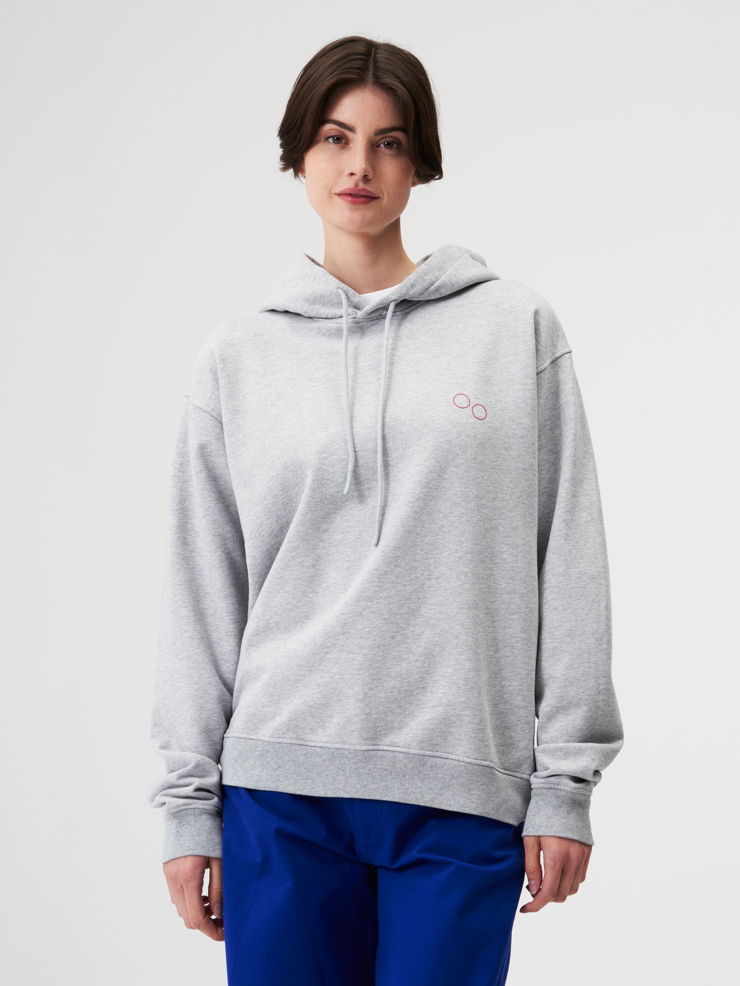 pinqponq-Hoodie-Unisex-Grey-Melange-Pelle-Cass-Tennis-model-front