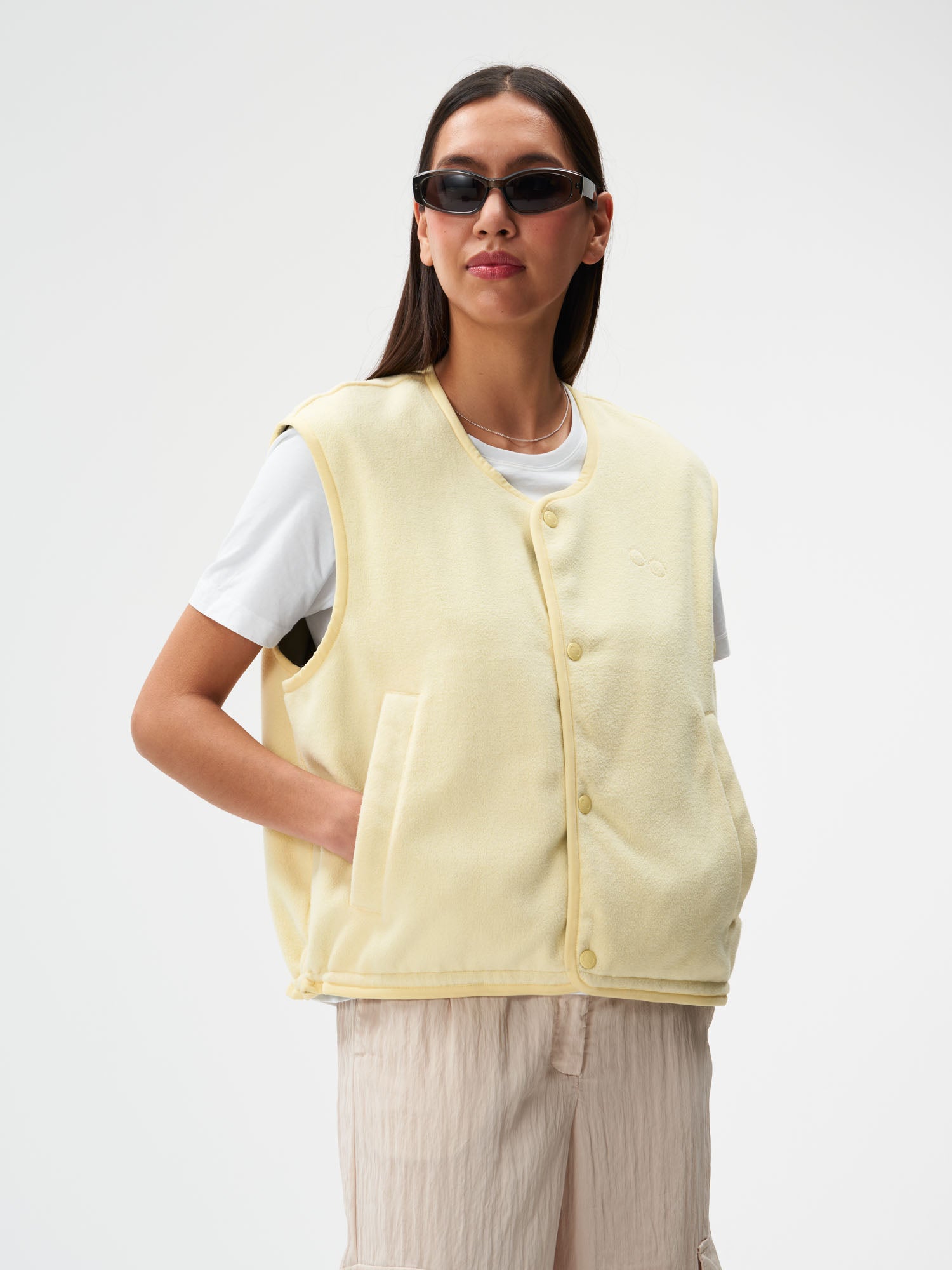 Reversible Fleece Vest - Butter Cream Yellow (Female)