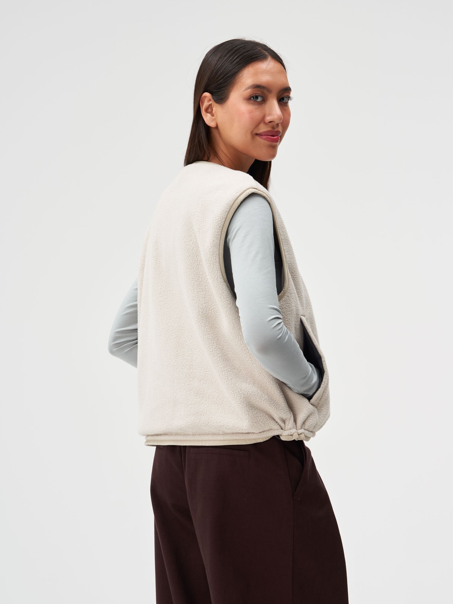 Reversible Fleece Vest - Cliff Beige (Female)