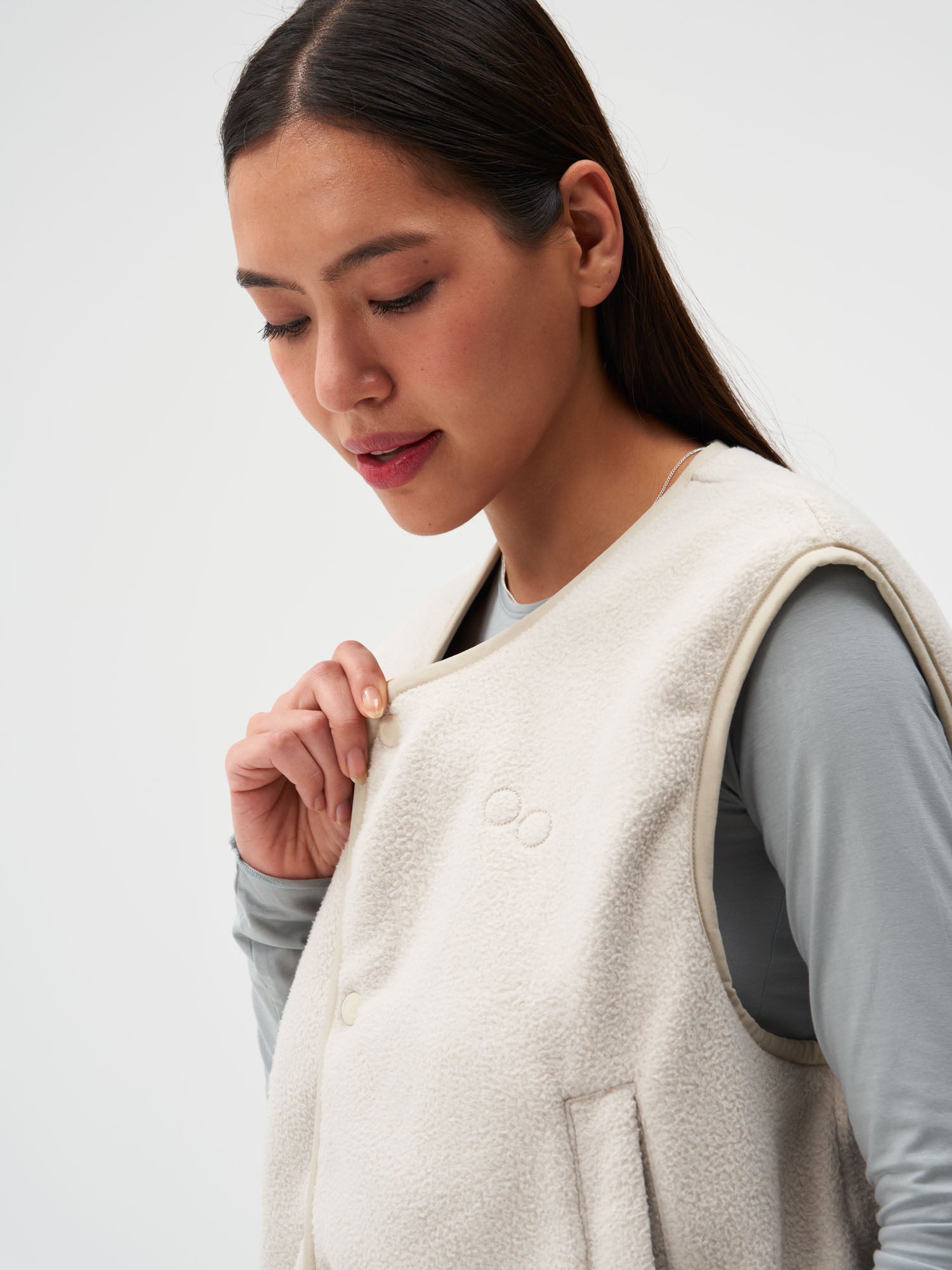 Reversible Fleece Vest - Cliff Beige (Female)