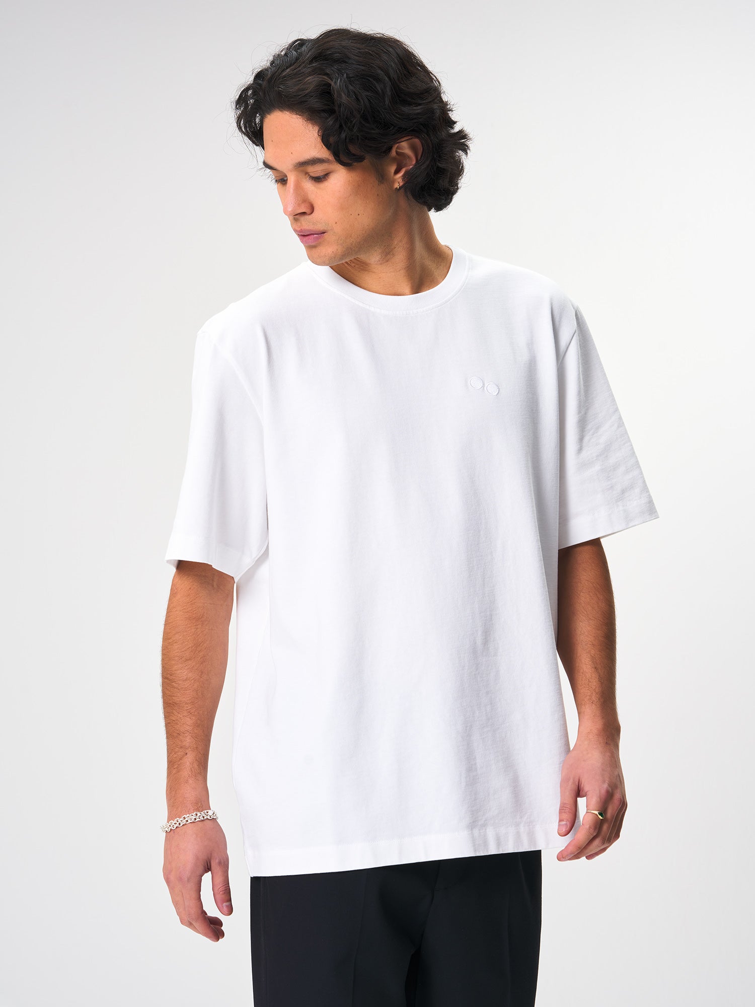 pinqponq-Tshirt-Cotton-Men-Dandelion-White-model-front