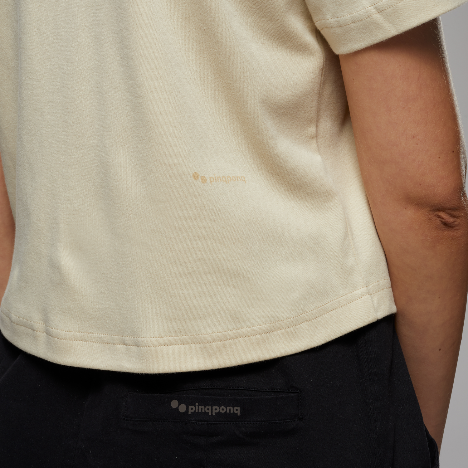 pinqponq-T-Shirt-Women-Sand-Beige-model-back-detail