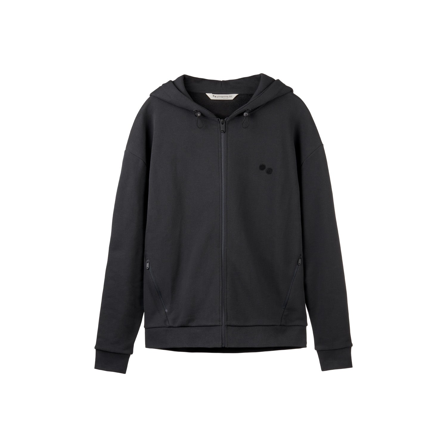 pinqponq-Zipped-Hoodie-Peat-Black-unisex-front