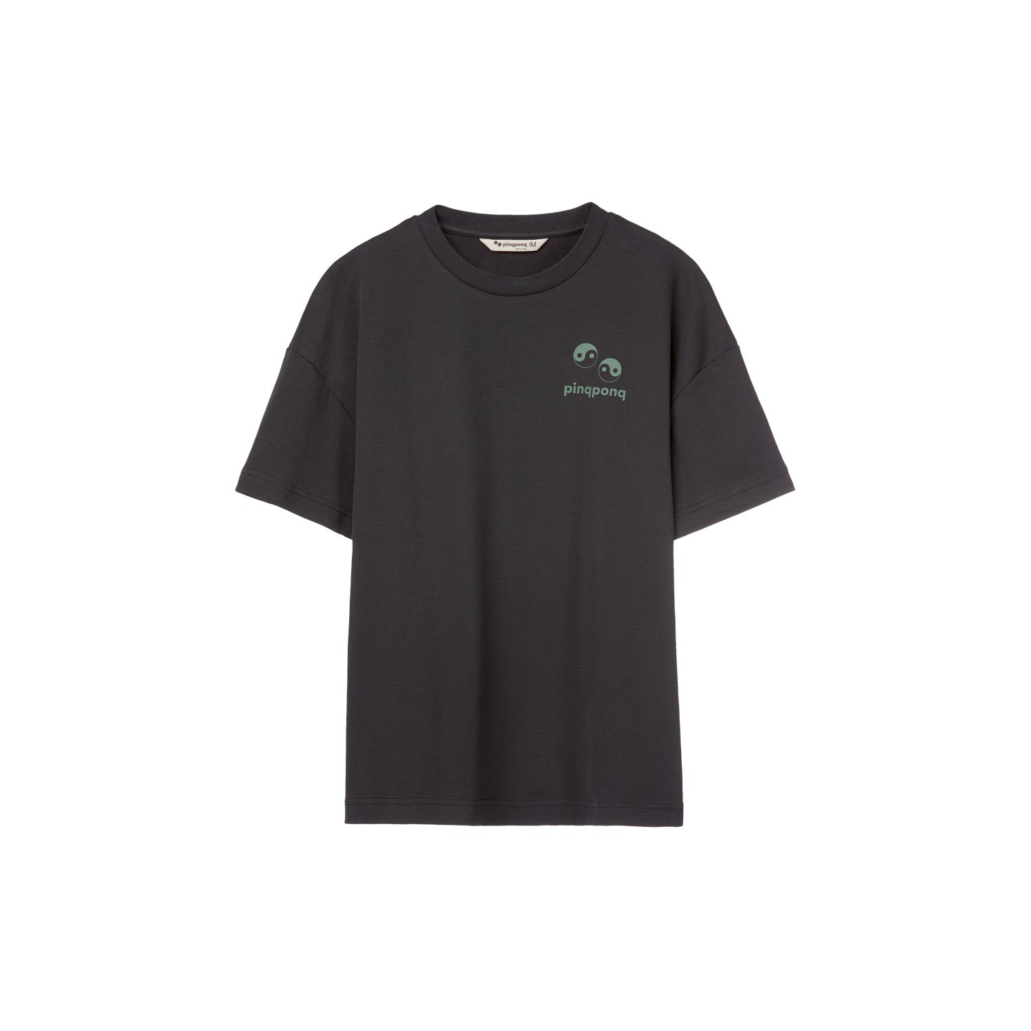 pinqponq-T-Shirt-Unisex-Peat-Black-Yin-Yang-unisex-front