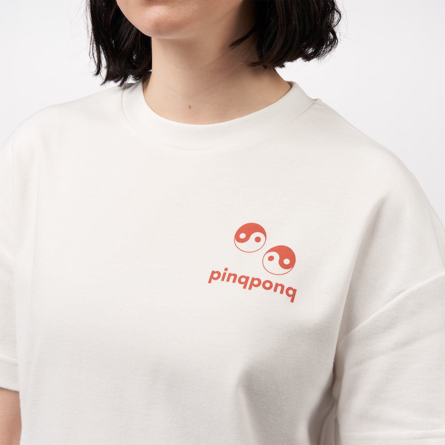 pinqponq-T-Shirt-Unisex-Dandelion-White-Yin-Yang-unisex-front
