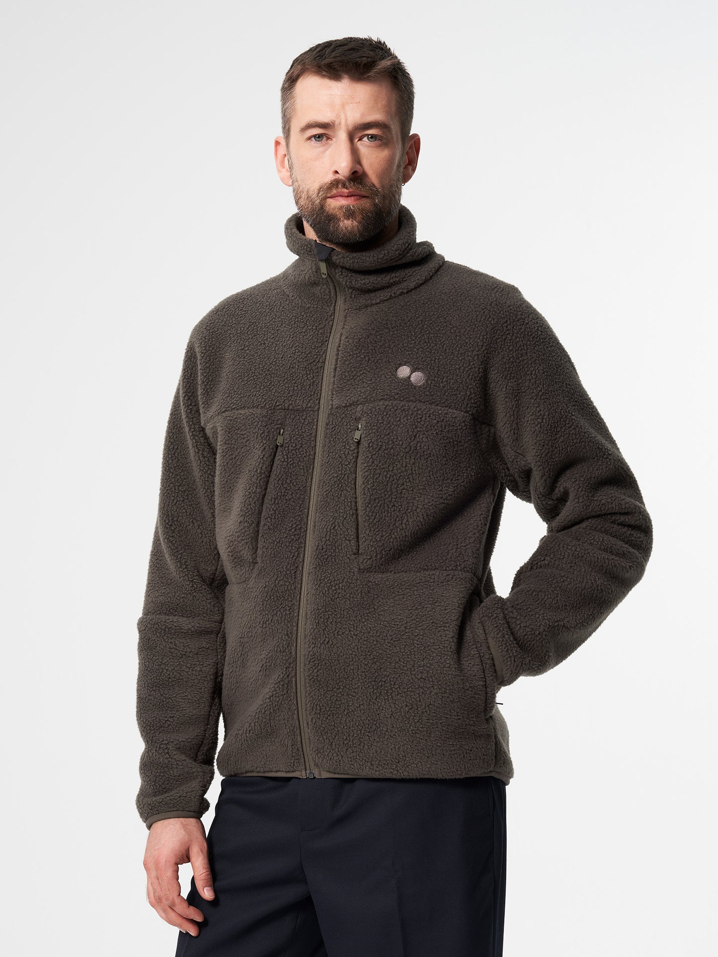 pinqponq-Fleece-Jacket-Men-Coffee-Brown-model-front