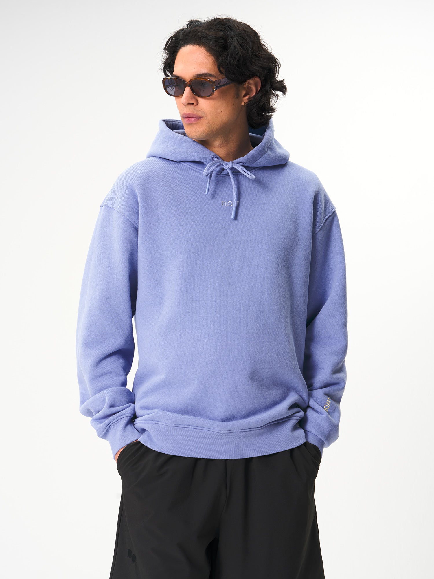 pinqponq-Hoodie-Unisex-Pool-Blue-model-front