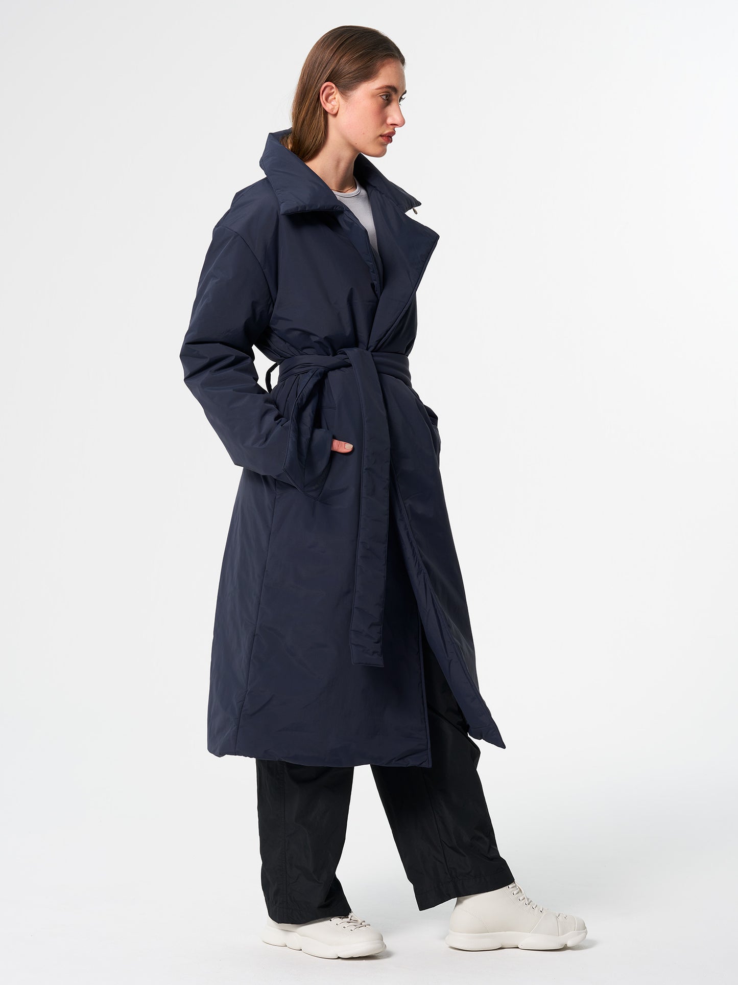 pinqponq-Padded-Trench-Coat-Fjord-Navy-model-side