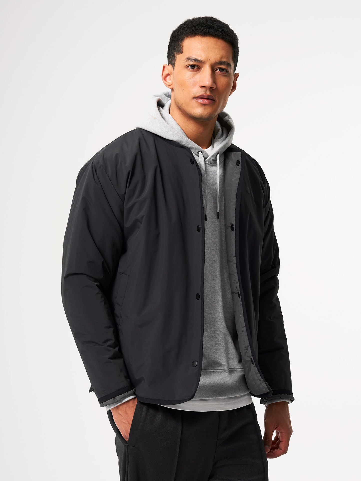 pinqponq-Reversible-Jacket-Unisex-Tune-Black-model-front