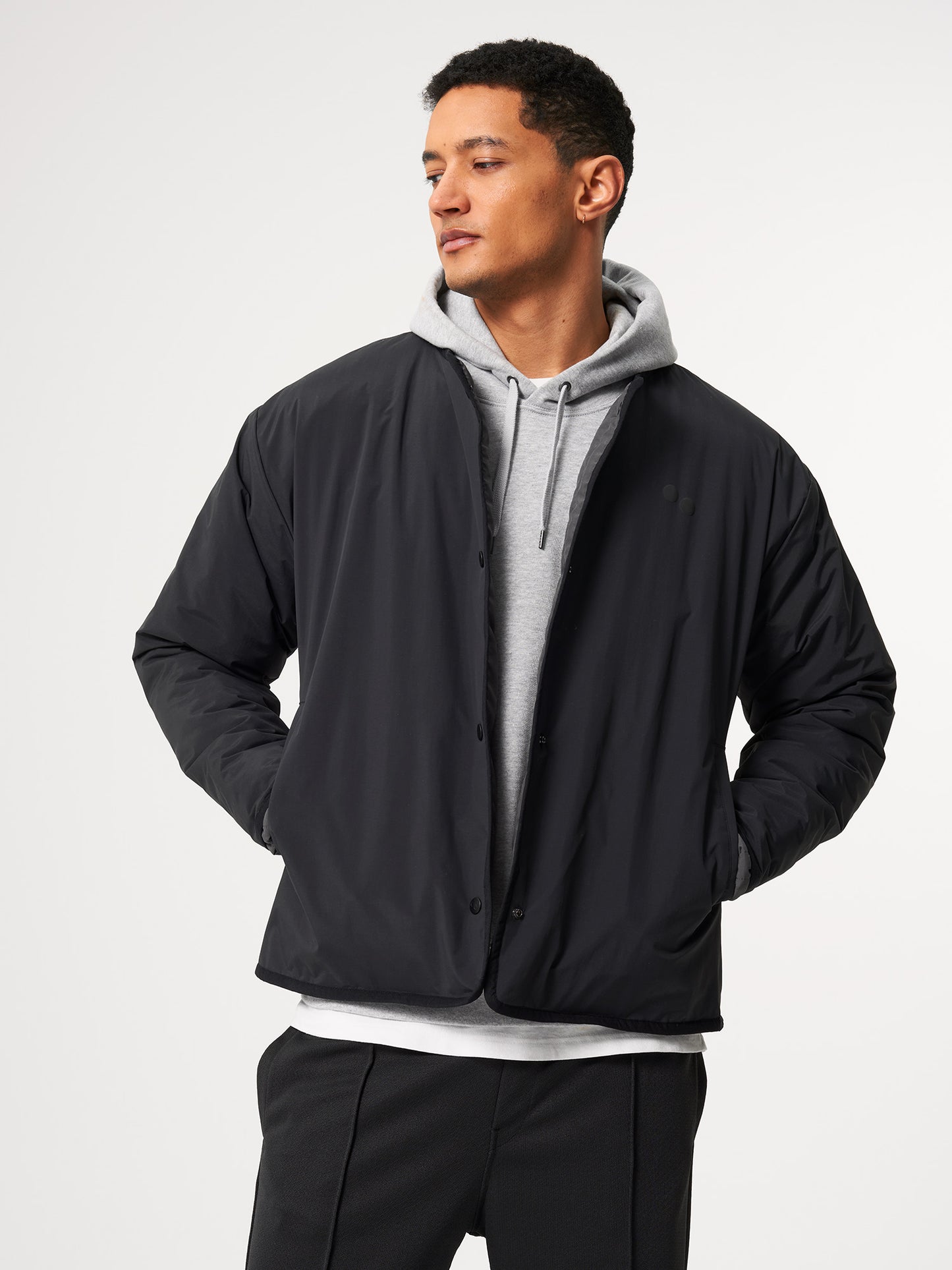 pinqponq-Reversible-Jacket-Unisex-Tune-Black-model-front