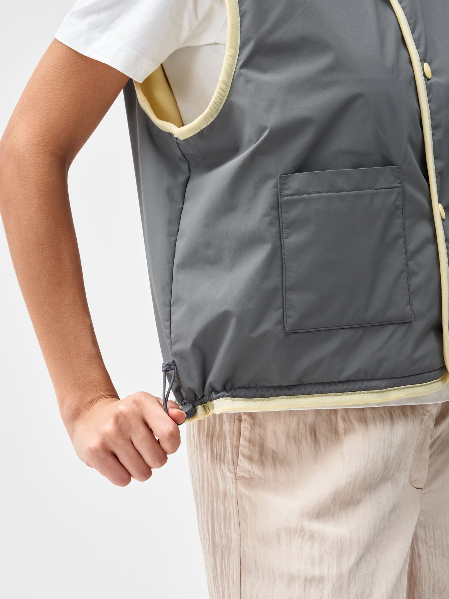Reversible Fleece Vest - Butter Cream Yellow (Female)