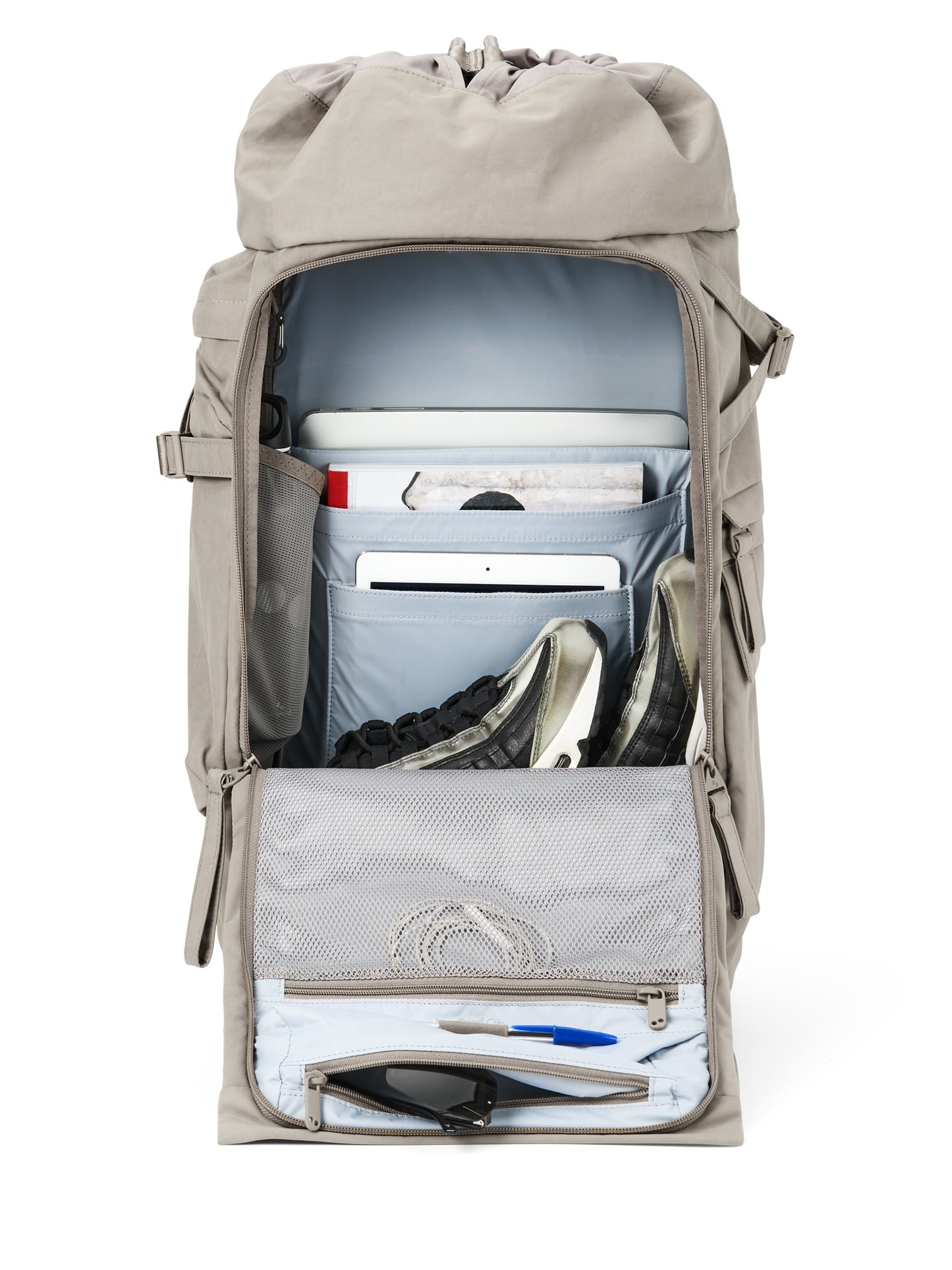 pinqponq-backpack-Blok-Large-Crinkle-Taupe-open