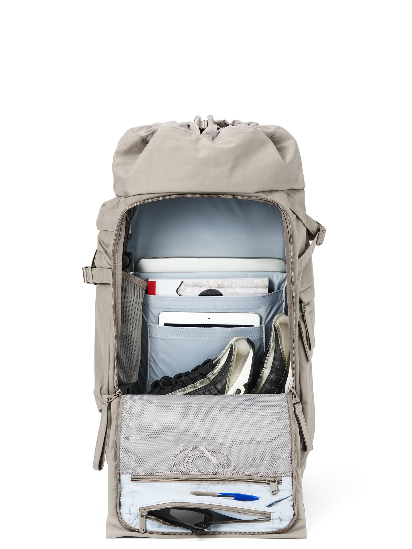 pinqponq-backpack-Blok-Medium-Crinkle-Taupe-open