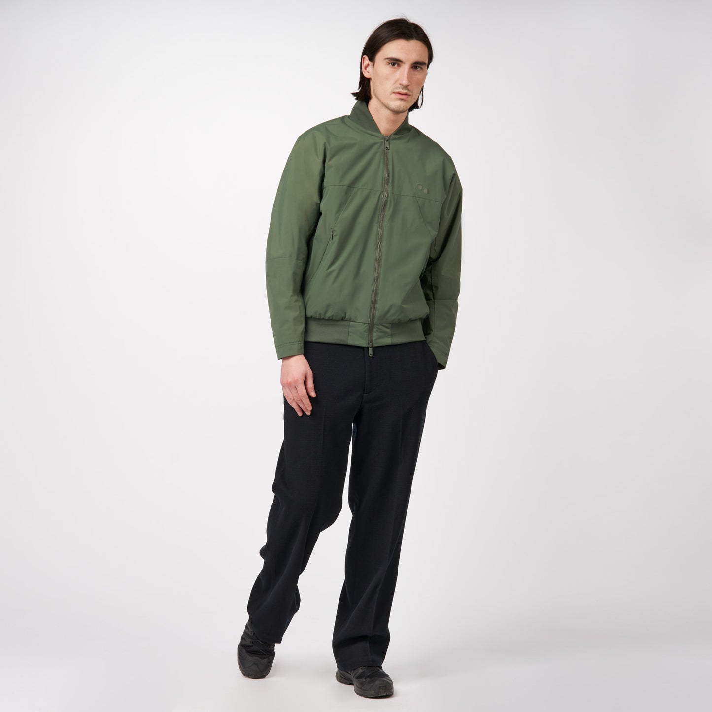 pinqponq-Bomber-Jacket-Unisex-Forester-Olive-model-front