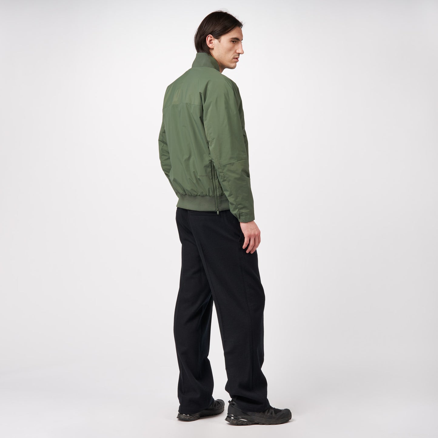 pinqponq-Bomber-Jacket-Unisex-Forester-Olive-model-side