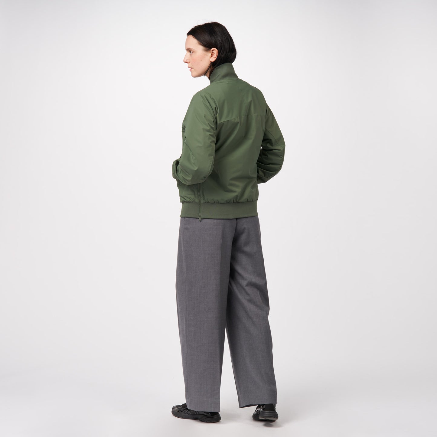 pinqponq-Bomber-Jacket-Unisex-Forester-Olive-model-side