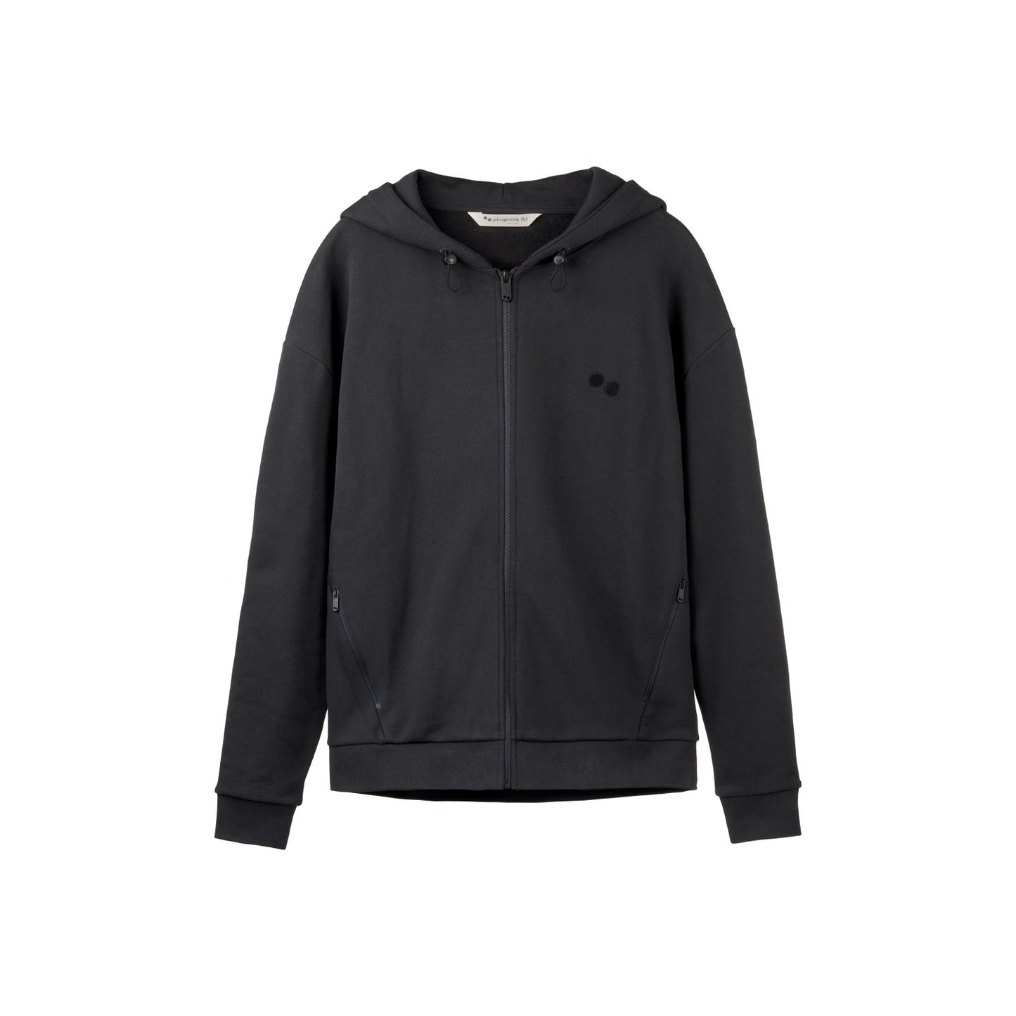 pinqponq-Zipped-Hoodie-Peat-Black-unisex-front