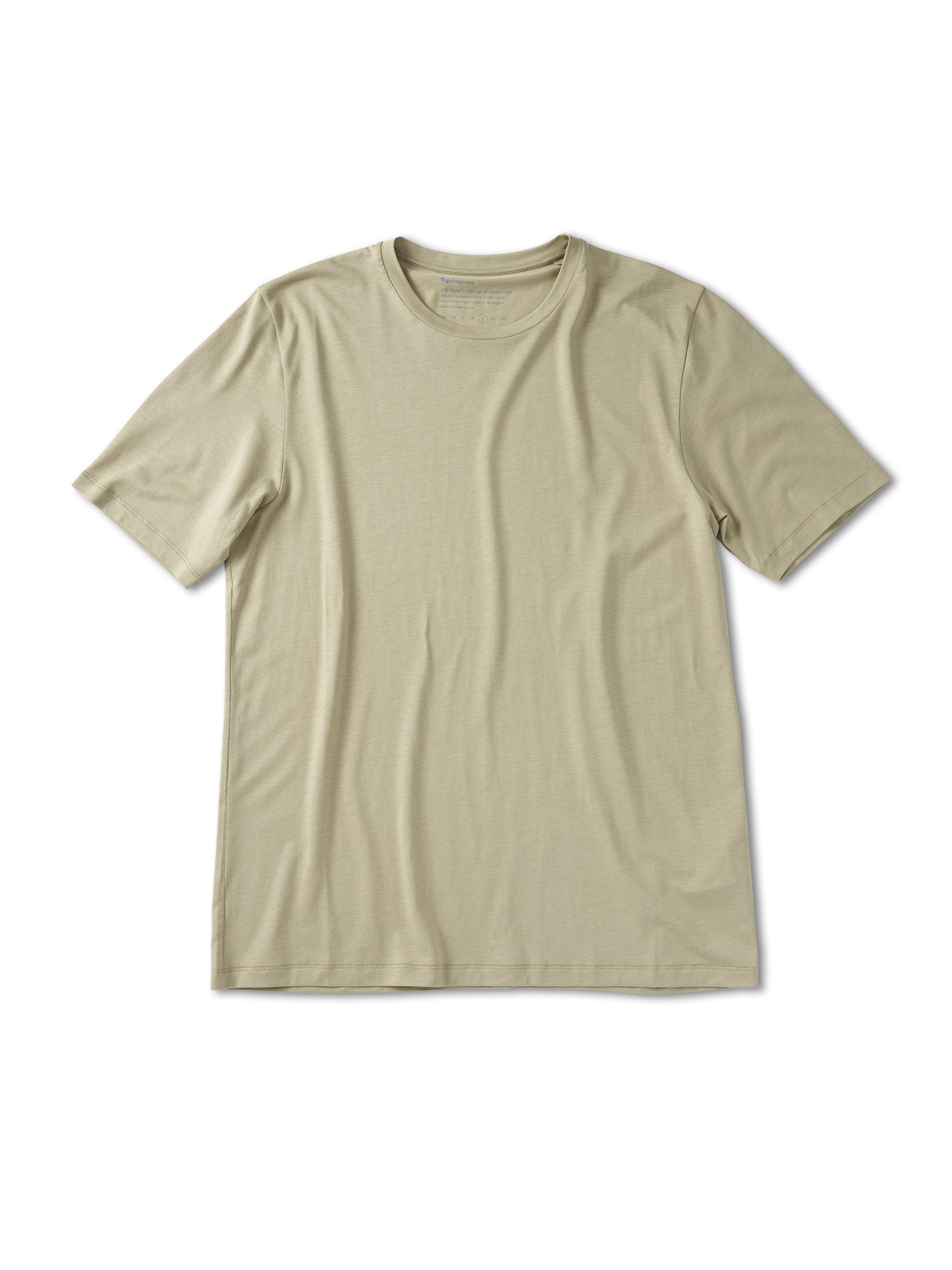 -pinqponq-Tshirt-Tencel-Cotton-Men-Iconic-Wooden-Olive-front