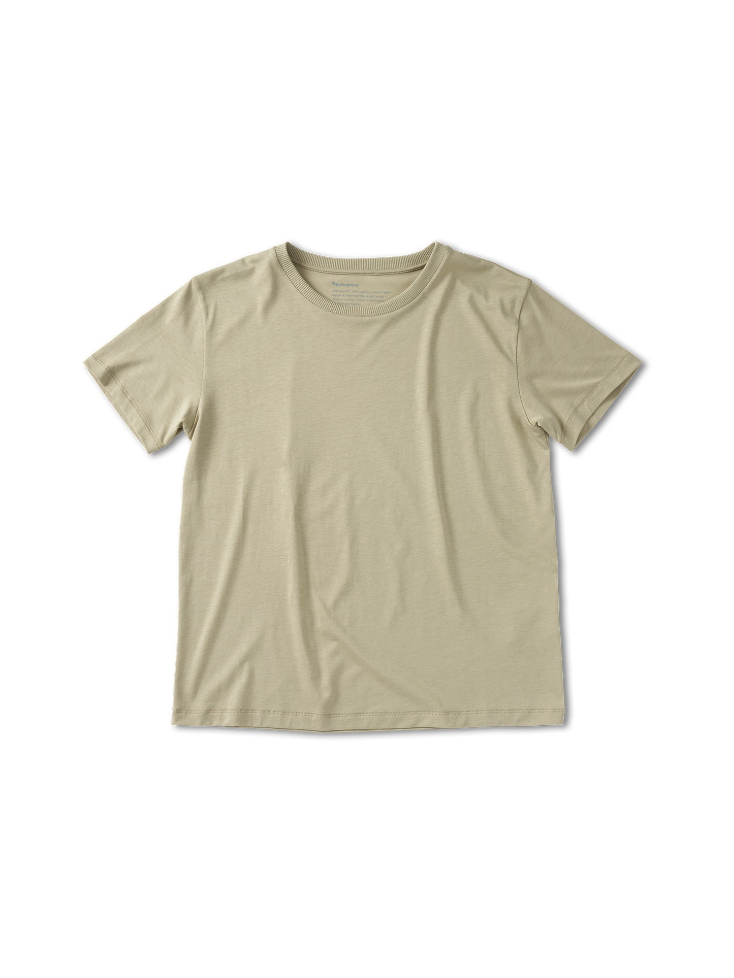 pinqponq-Tshirt-Tencel-Cotton-Women-Tone-Wooden-Olive-front